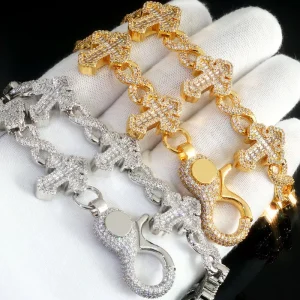 Iced Out T Shape Baguette Zircon Belly Chain Figure 8 Link Heavy Duty Jeans Chain Brass Y2K Streetwear Accessories for Women