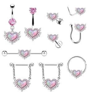Imitated Opal Anti Allergy Wedding Engagement Belly Ear Lip Piercing Jewelry Titanium Main Material Titanium Plated