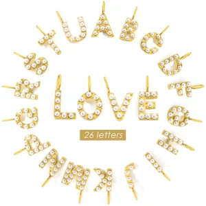 Imitation Pearl Faux Pearls Stainless Steel Initials Accessories Custom Name Necklaces A Z Niche Trend Jewelry for DIY