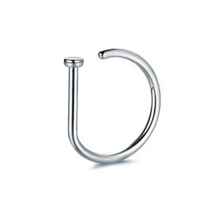 Implant Grade ASTM F136 Titanium D Ring Nose Studs Hoop Piercing Nose Hook Body Piercing Jewelry 20G 8mm 10mm