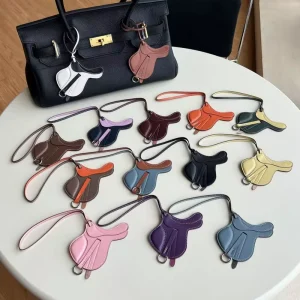 Imported Lamb-Skin Saddle Charm Genuine Leather Ultra-Lightweight Bag Pendant Hanging Ornament Handcrafted
