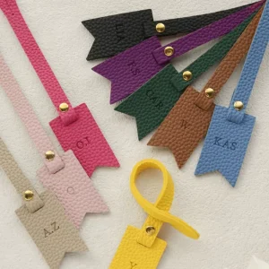 In-stock PU Leather Bag Charms Personalized Lychee Pattern Handbags Luggage Tags Bag Pendants