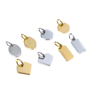 Industrial Animal Birthstone Mirror Polished Irregular Shape Customizable Pet Necklace Metal Crafts Blank Charm