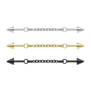 Industrial Barbell Ring Stainless Steel Ear Piercing Chain Body Jewelry Fashion Scaffold Piercing Jewelry
