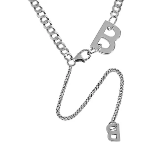 Initial B Choker Tassel Pendant Necklace for Women 925 Sterling Silver Fashion Chain Collar Necklace Custom Jewelry
