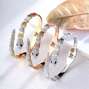 Innovative Accessories European American New Fashion Retro Electroplated Bracelet Hollow Open Spring Temperament Jewelry Color