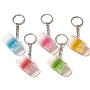 Innovative Emulation Mini Colorful Light Keychain PVC Plastic 3D Popular Bags Car Pendant Gifts
