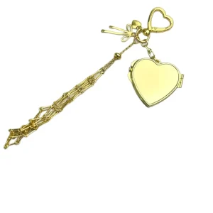 Ins Style Lipstick Pouch with Mirror Keychain Fashion Women Mesh Bag Charm