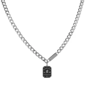 Ins Style Small Cuban Chain Hip Hop Stainless Steel Good Luck Pendant Choker Necklace