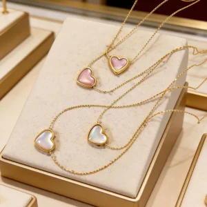 Ins-style Stainless Steel Thin Necklace Heart Design Elegant Non-fading Chain Vintage Necklace Fashion