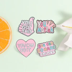 Inspirational Quote Enamel Pin Set You Can Do Hard Things Brooch For Backpack Decoration