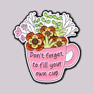 Inspirational Quotes Enamel Pin Flowers Brooch Pines Lapel Pins Badge Clothing Accessories Fashion Jewelry Thanksgiving Gifts