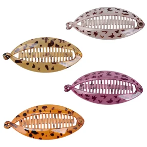 Interlocking Hair Comb Ponytail Holder Hair Clips Banana Fish Grip French Banana Clip