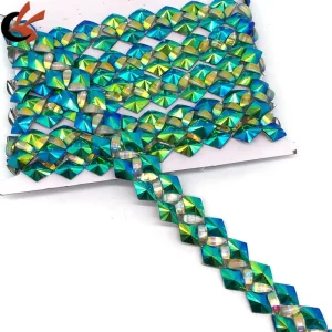 Iron-On Rhinestone Trimming Gem Applique for Carnival Costume Jewelry Crafts