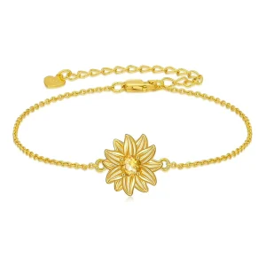 Iron Women’s Flower Sunflower Bracelet Headscarves Style Round Zircon Electroplated Cross Border Simple Fashion