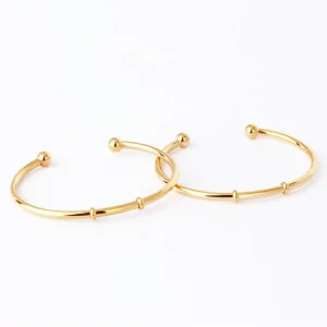Irregular Cross Bangle Bracelet Stainless Steel Gold Plated Cuff Bracelet for Women