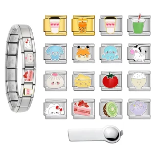 Italian Charm Bracelet Custom Fruit Food Cartoon Charm Fit 9mm Stainless Steel Bracelet DIY Fashion Women Jewelry Gift