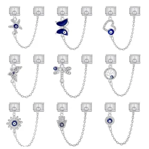 Italian Charm Bracelets Eye of the Demon Custom Italian Charms Stainless Steel DIY Fashion Bracelet Jewelry Gifts