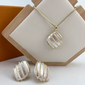 Italian Gold Plated Jewelry Sets for Party Wedding Exquisite Necklace Earrings Ring Bracelet Gift KY25334