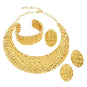 Italian Gold Plating Copper Alloy Jewelry Sets Fine Jewelry Luxury Women Party Wedding Costume Accessories