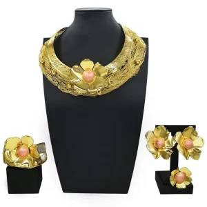 Italian Jewelry Set Alloy Brazilian Jewelry Set Wedding Party Pendant Spiral Necklace Bracelet Ring Earrings Jewelry Set MY207
