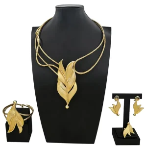 Italian Jewelry Set Alloy Brazilian Jewelry Set Wedding Party Pendant Spiral Necklace Bracelet Ring Earrings Jewelry Set X00047