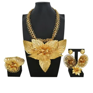 Italian Jewelry Set Alloy Brazilian Jewelry Sets Wedding Party Pendant Necklace Earrings Jewelry Set HK049722