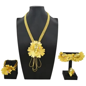 Italian Jewelry Set Alloy Brazilian Jewelry Sets Wedding Party Pendant Necklace Earrings Jewelry Set HK052822