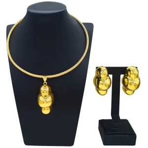 Italian Jewelry Set Alloy Hollow Brazilian Jewelry Sets Wedding Party Pendant Spiral Necklace Bracelet Earrings Ring Jewelry