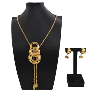 Italian Jewelry Set Alloy Hollow Brazilian Jewelry Sets Wedding Party Pendant Spiral Necklace Bracelet Earrings Ring Jewelry