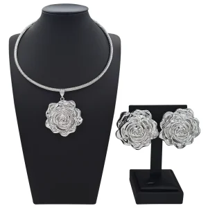 Italiano Gold Designs Women Jewellery Set Party Fine Costume Jewelry Set Luxury Big Necklace Jewellery Sets HK1188Y14
