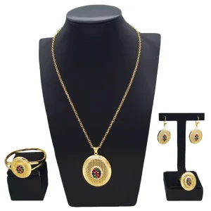 Italiano Gold Designs Women Jewellery Set Party Fine Costume Jewelry Set Luxury Big Necklace Jewellery Sets HM2402616