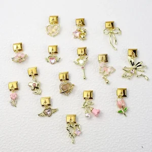 Italy Fashion Exquisite Stainless Steel DIY Charm Bracelets Cross-Border Jewelry Accessories with Floral Pattern