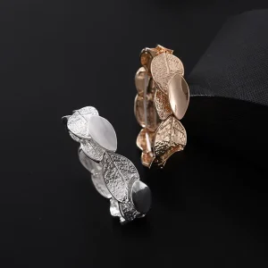 Italy Vintage Luxurious Leaf shaped Bracelet Female Elastic Bracelet for Daily Wearing