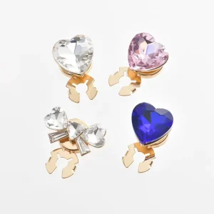 JFRB153 Luxury Diamond Heart Button Cover Elegant Cufflinks Fashion Jewelry Button Covers For Women Shirts