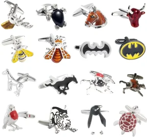 JINJIE Ready To Ship Funny Animals Styling Cufflinks Brass Copper Material Cufflinks For Men’s Shirt Accessories