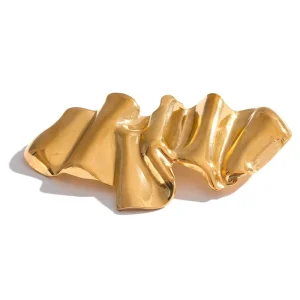 JINYOU 4012 New Arrival Fashion Irregular Molding Stainless Steel Clothing Accessories Waterproof 18K Gold Brooch