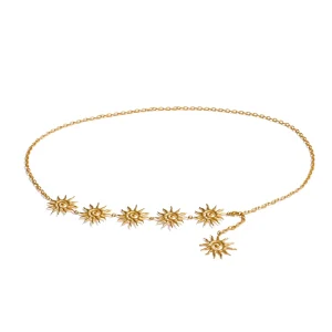 JINYOU 5428 Fashion Stainless Steel Sun Belly Waist Body Chain for Women Summer Statement Jeans Rave Body Jewelry Waterproof