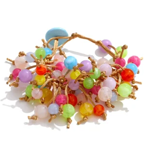 JINYOU 7563 New Arrivals Multicolor Resin Acrylic Beads Bracelet Polyester Rope Vacation Style Fashion Bracelet