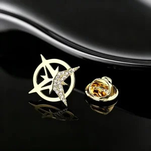 JINYU Designer High Quality Fashion Brooches Luxury Man Hopeful Heart Rhinestones Metal Zinc Alloy Custom Eco friendly