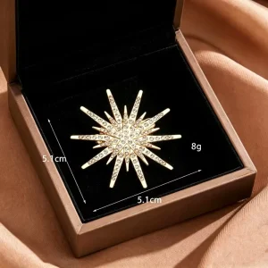 JINYU Designer High Quality Fashion Brooches Pins Luxury Woman Sunflower Rhinestones Zinc Alloy Custom Eco friendly Nickel free