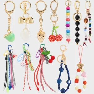 JS Luxury Boho Phone Charm Keychain Versatile Chunky Designer Women Bag Purse Pendant Accessories for Gifts