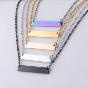 JY Custom Stainless Steel Pendant Necklace Blank Charm Necklace Jewelry Making DIY Accessories Unisex Factory Supply