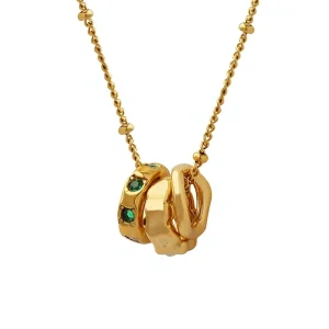 Japanese Korean Instagram style Fashionable Office Lady Electroplated Pendant Inlaid Zircons Trendy Personalized Necklace
