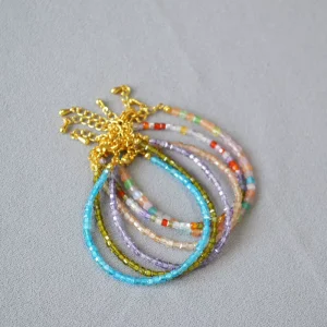 Japanese Korean Niche Fashion Fresh Sweet Cut Corner Square Sugar Zircon Beaded Simple Stacked Elegant Fine Natural Bracelet