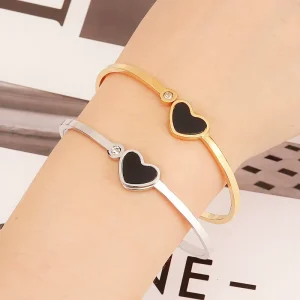 Japanese and Korean Style Stainless Steel Spring Opening Bracelet Women’s Versatile Gift