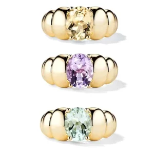Jewellery Champagne Amethyst Aquamarine Natural Gemstone Ring