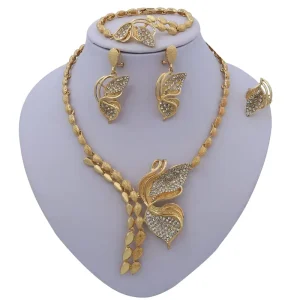 Jewellery Cubic Ladies Costume With Four Jewelry Sets African Flower With Pearl Jewelry Sets