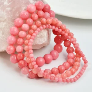 Jewelry 4mm 6mm 8mm Red Jasper Beaded Bracelet Stack Agate Round Bead Bracelets with Elastic Strings Women’s Bracelet