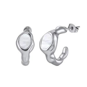 Jewelry Factory ODM OEM Custom Logo European American Popular 18K Gold Plated Stainless Steel Pendant Ear Buckle Women